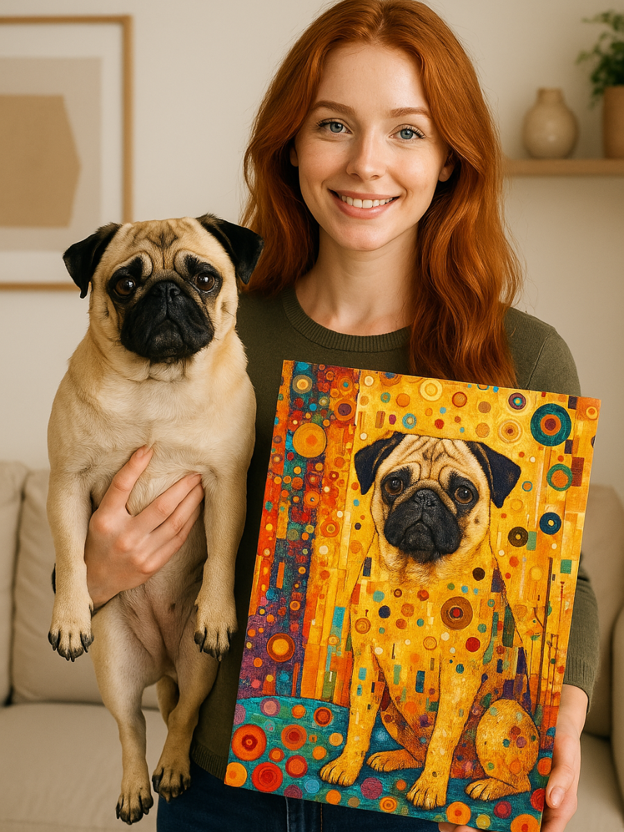 Custom Pet Artwork - Gustav Klimt Inspired